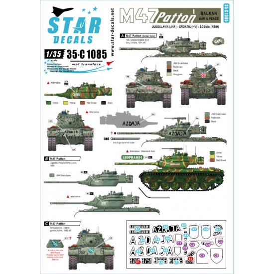 1/35 M47 Patton Vol.1 - Balkan Jugoslavia (JNA), Croatia (HV) & Bosnia (ABiH)