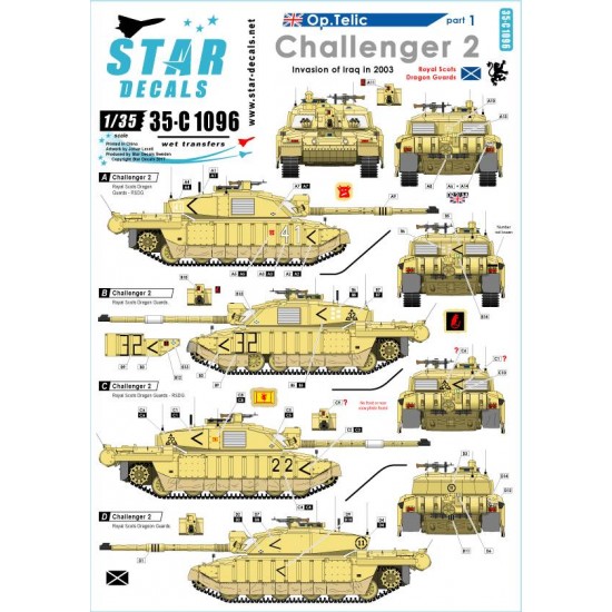 Decals for 1/35 Op.Telic Vol.1 - Invasion of Iraq Challenger 2 in 2003