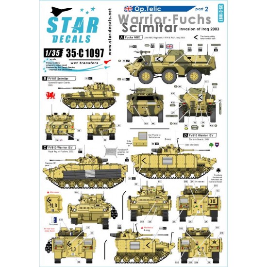 Decals for 1/35 Op.Telic Vol.2 - Warrior ISV/ICV, Fuchs NBC & Scimitar in 2003