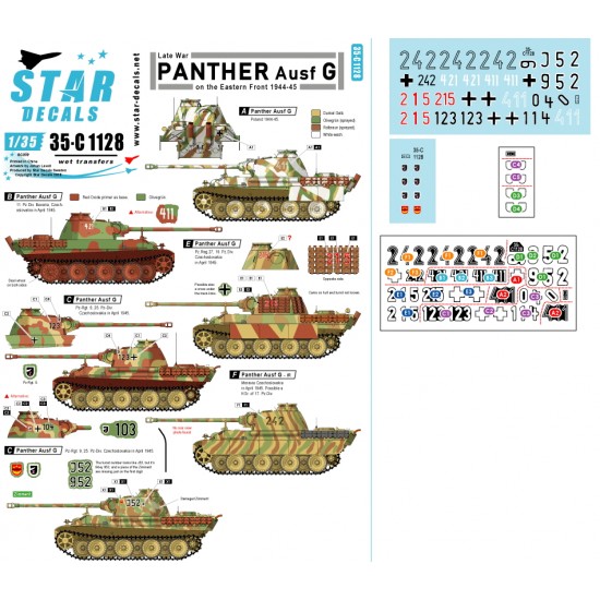 Decals for 1/35 Late War Panther Ausf G on Eastern Front 1944-45