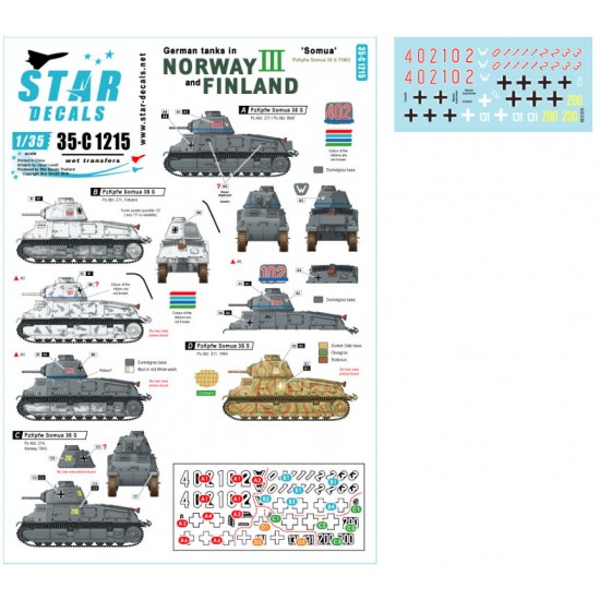 Decals for 1/35 German Tanks in Norway & Finland #III: Beute-Somua. PzKpfw 35 S 735 f