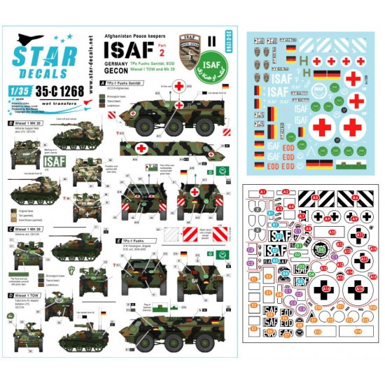 Decals for 1/35 ISAF #2. German Troops (GECON) in Afghanistan. Fuchs and Wiesel. 