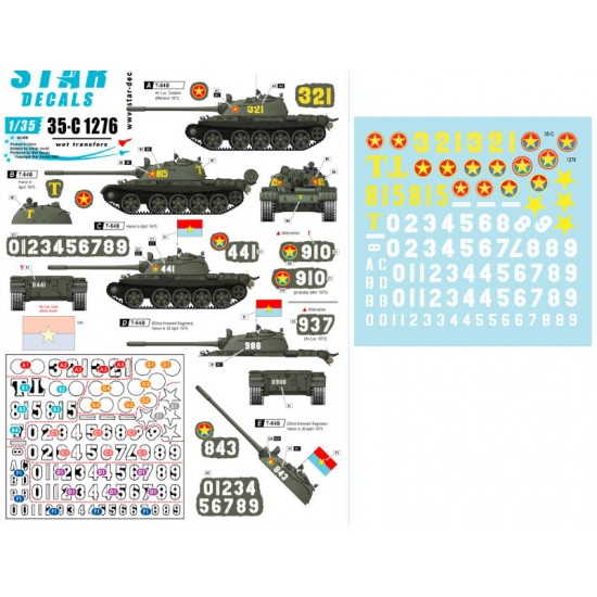 Decals for 1/35 Vietnam Vol. 4 - NVA North Vietnamese T-54 Tank Markings
