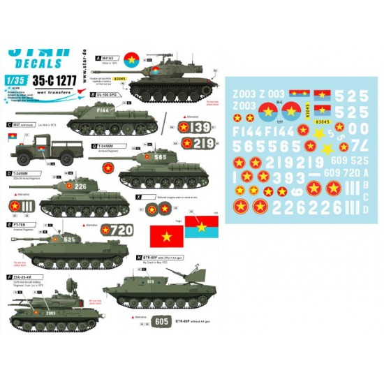 Decals for 1/35 Vietnam Vol. 5 - NVA North Vietnamese Tanks & AFVs