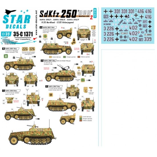 Decals for 1/35 SdKfz 250 'neu' # 2. Waffen-SS markings