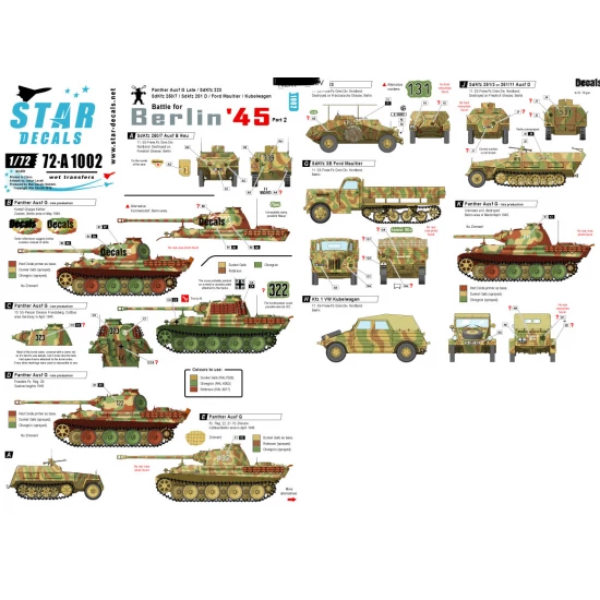 1/72 Decals for Battle for Berlin 45 #2 - Ford Maultier, Kubelwagen, Nordland