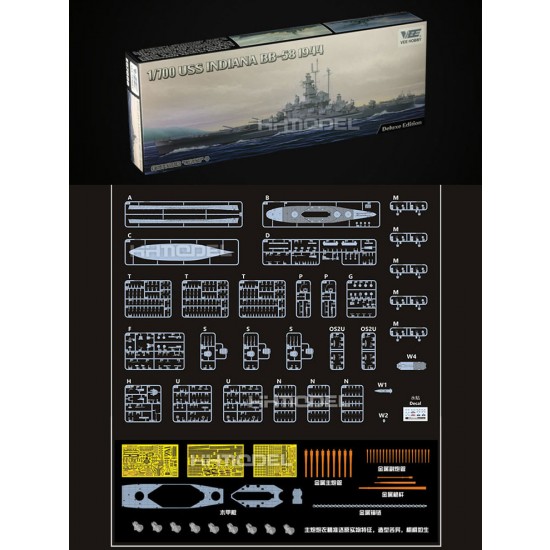 1/700 USS Indiana (BB-58) South Dakota-class Fast Battleship [Deluxe Edition]