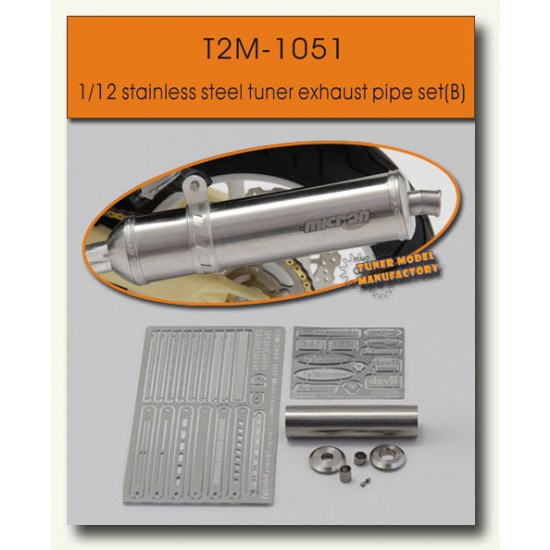 1/12 Stainless Steel Tuner Exhaust Pipe Set (B)