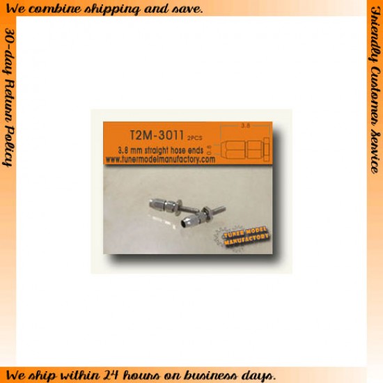 3.8mm Straight Hose Ends(2pcs)