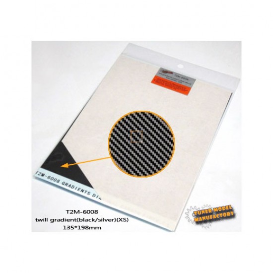 Gradients Twill Carbon Fiber (XS) Silver/Black (Size: 135mm x 198mm)