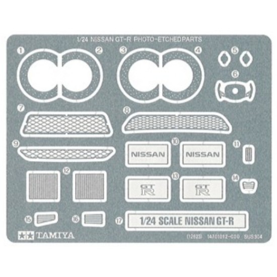 1/24 Nissan GT-R Detail Set (1 Photo-Etched Sheet)