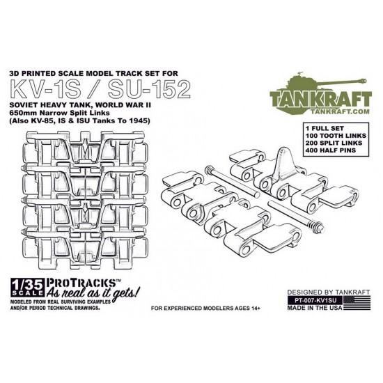 1/35 KV-1/SU 152 650mm Narrow Split Links for Trumpeter #01571/Tamiya/RFM kits