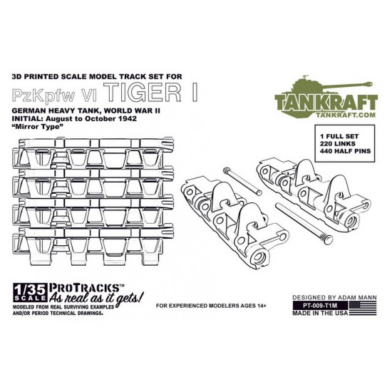 1/35 Tiger I Initial "Mirror Type" Cast Links for Academy 13264/Dragon/RFM kits