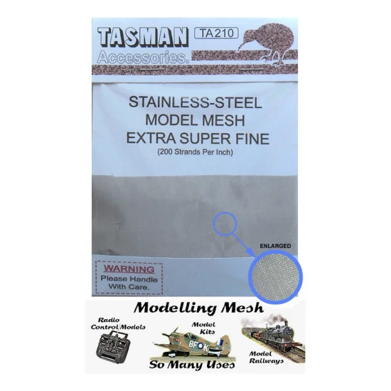 Extra Super Fine Metal Mesh #Small (200 strands per inch, 90mm x 50mm appx)