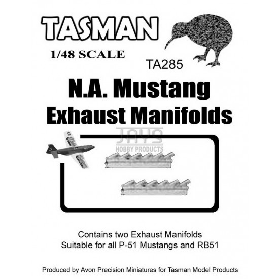 1/48 P-51/RB51 Mustang Exhaust Manifold (white metal)