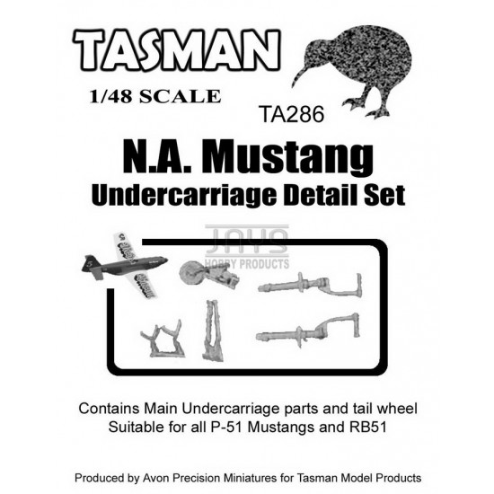 1/48 P-51/RB51 Mustang Undercarriage Detail Set (white metal)