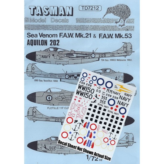 1/72 Sea Venom FAW Mk.21 & FAW Mk.53 Aquilon 202 Decals