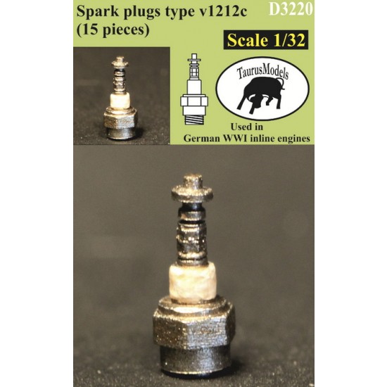 1/32 Spark Plugs Type v1212c used in WWI German Inline Engines (15pcs)