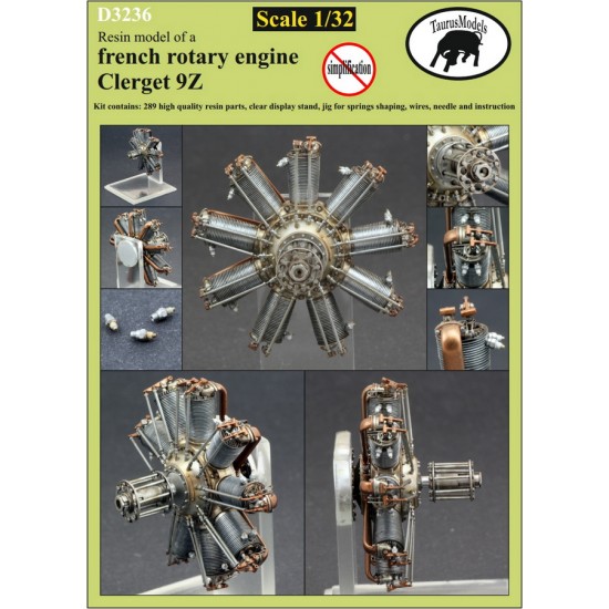 1/32 French Rotary Engine Clerget 9Z (resin)