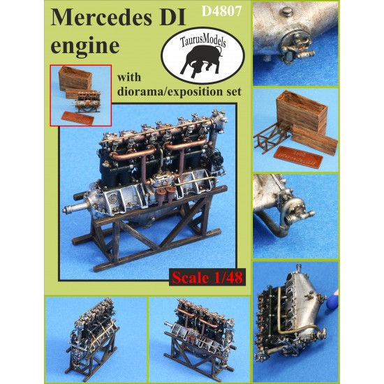 1/48 German WNW Mercedes DI Inline Engine with Diorama/Exposition Accessories
