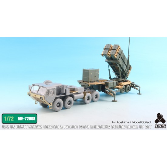 1/72 US HEMTT M983 Tractor w/Patriot PAC-3 Launching Station Detail Parts for Modelcollect/Aoshima
