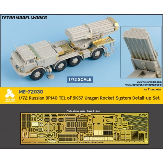 1/72 Russian 9P140 TEL of 9K57 Uragan Rocket System Detail-up Set for Trumpeter kits