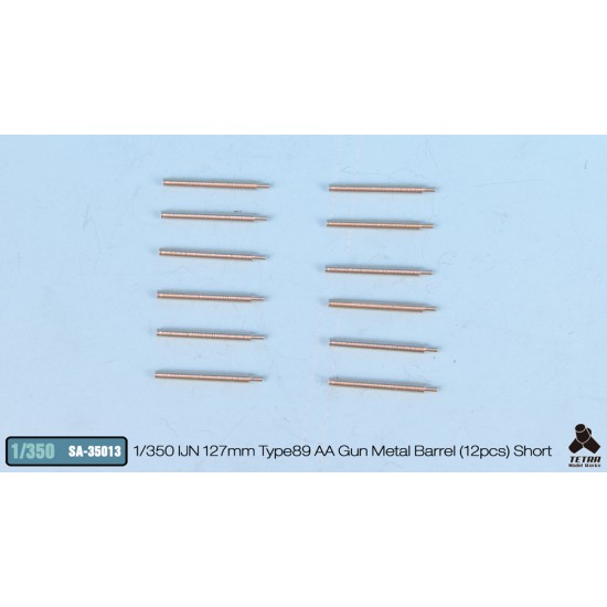 1/350 IJN 127mm Type 89 AA Gun Metal Barrels - Short (12 barrels) 