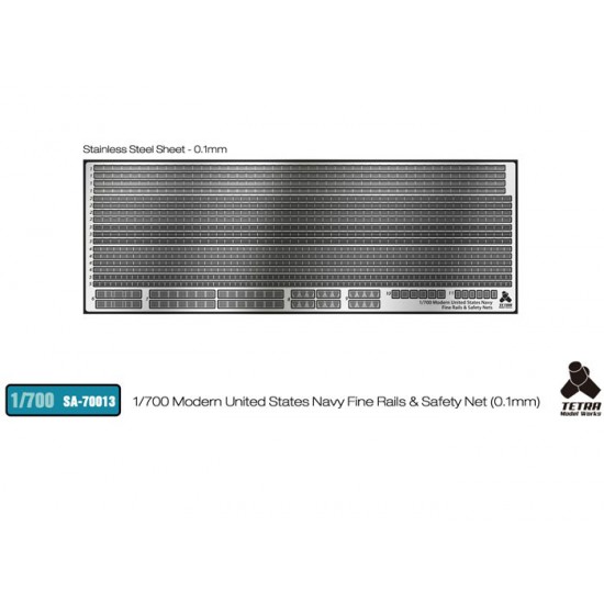 1/700 Modern United States Navy Fine Rails & Safety Net (Thickness 0.1mm)