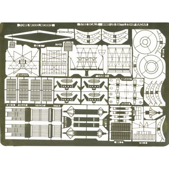 1/192 WWII US Battleship Radar Antennas (1 Photo-Etched Sheet)