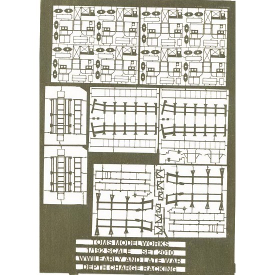 1/192 WWII US Destroyer Depth Charge Racks (1 Photo-Etched Sheet)