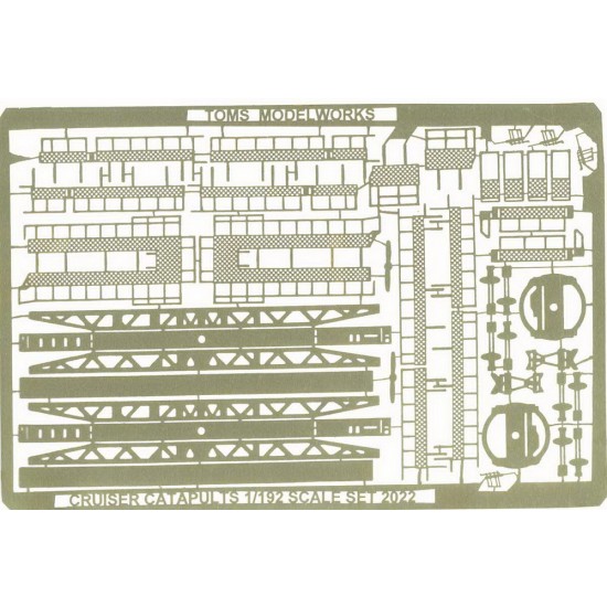 1/192 WWII US Cruiser Catapults Detail Set (1 Photo-Etched Sheet)