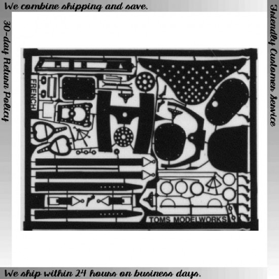 1/48 French Aircraft Interior Detail Set (Seat & Back, Cowling Panels, Instruments..)