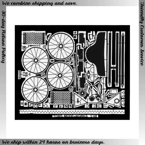 1/48 German Aircraft Interior Detail Set, Gun and Wheel Parts