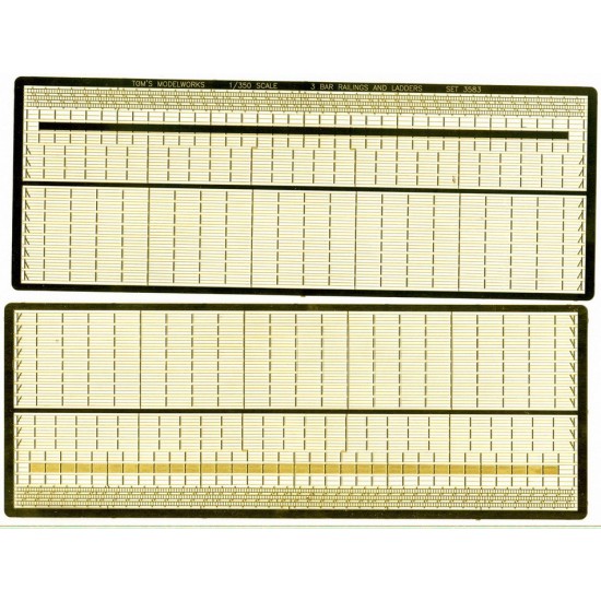 1/350 Premium 3-bar Rails (both sides relief etched)