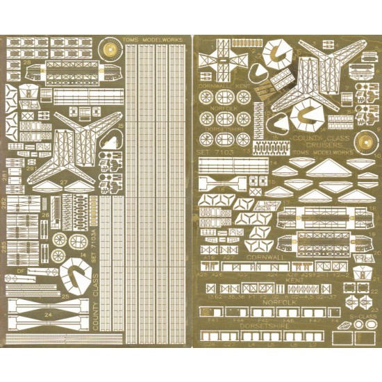 1/700 County Class Cruisers Detail Set for Aoshima kits