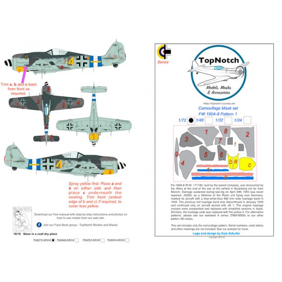 1/48 FW190-A8 (Pattern 1) Camo Masks