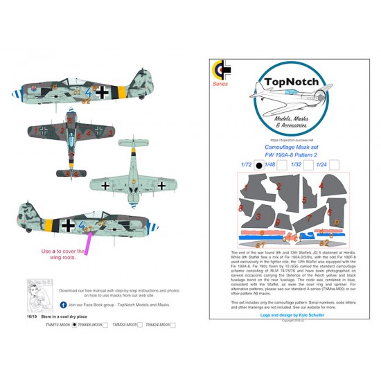 1/72 FW190-A8 (Pattern 2) Camo Masks