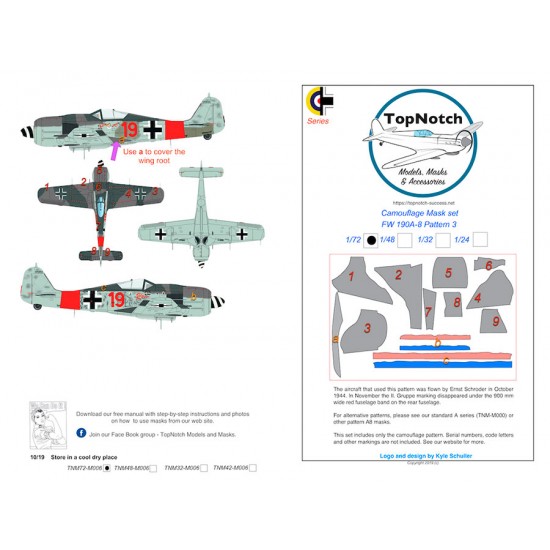1/48 FW190-A8 (Pattern 3) Camo Masks