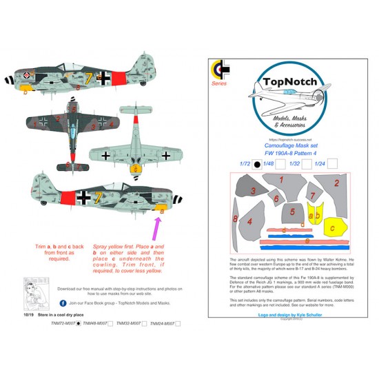 1/48 FW190-A8 (Pattern 4) Camo Masks