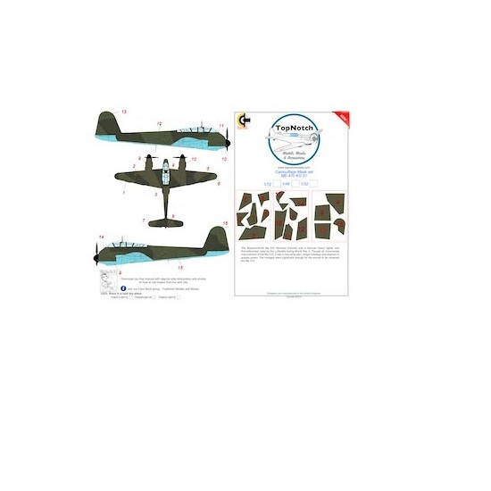 1/48 Bf 410 Hornisse (Hornet) Pattern B KG 51 Camo Masks