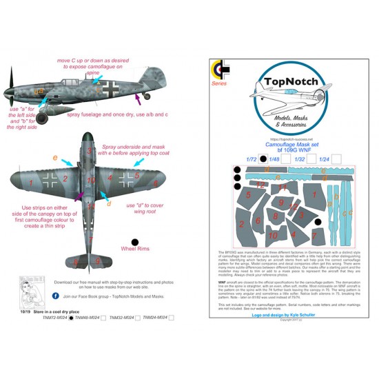 1/48 Messerschmitt Bf109G WNF Camo Masks