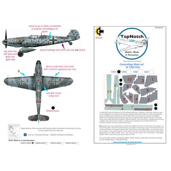 1/32 Messerschmitt Bf109 G Erla Camo Masks