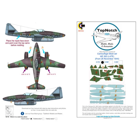 1/32 Me 262 A1 (Late) from 26 November 1944 Camo Masks