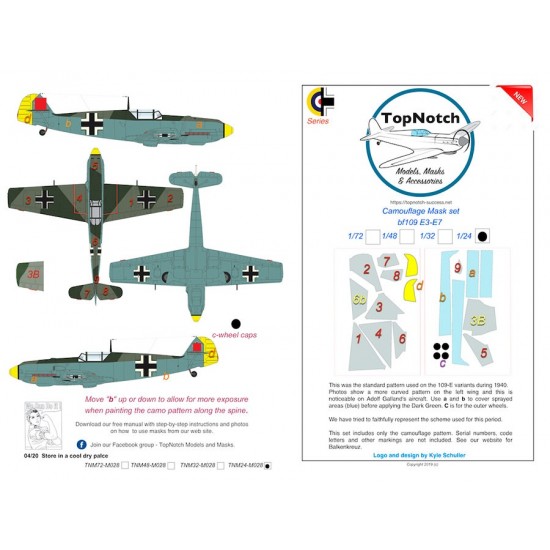 1/72 Bf109E 3-4 1940 Camo Masks