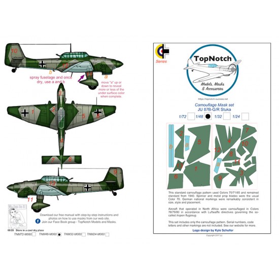 1/24 JU-87 B-G/R Stuka Camo Masks