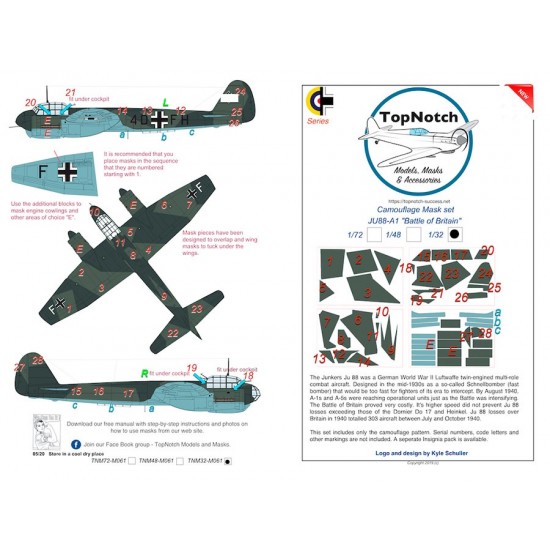 1/72 JU 88 A-1 "Battle of Britain" Camo Masks