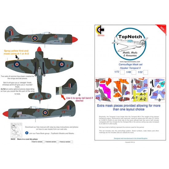 1/48 Hawker Tempest II Camo Masks