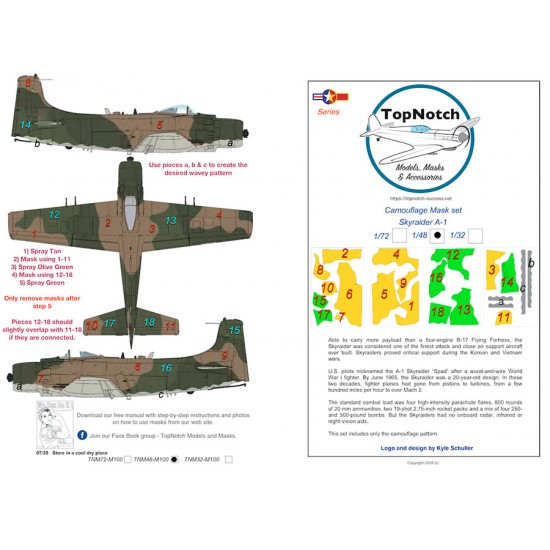 1/32 Douglas Skyraider A1-H/J Camo Masks