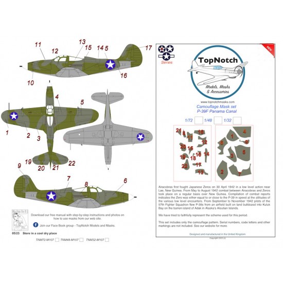1/48 P-39F Panama Canal Camo Masks