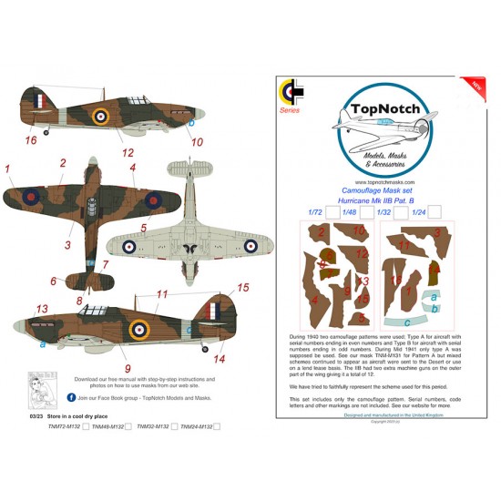 1/48 Hurricane IIB - B Camo Masks